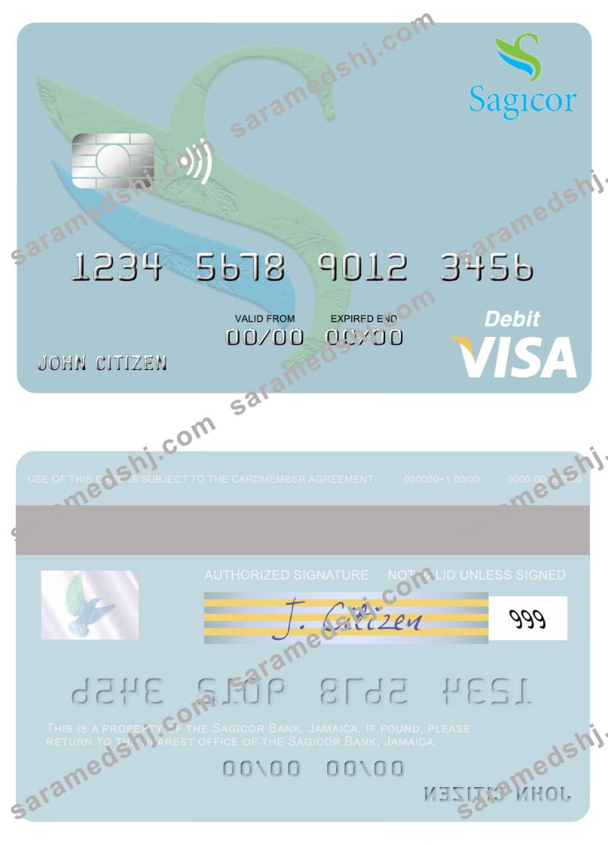 Jamaica Sagicor Bank visa debit card